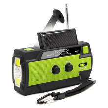 Emergency Portable Solar Radio, Crank AM FM Radio with LED Torch, USB Port, SOS Alarm for Hiking, Camping or General Use for Outdoor Emergencies