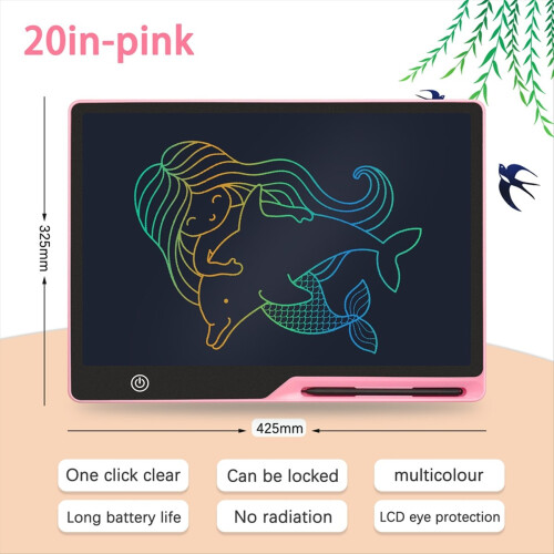 Πίνακας γραφής LCD 20 ιντσών, ζωγραφική, ζωγραφική, εργαλεία για παιδιά, μπλε 2