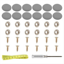 1 set drukknopen voor meubelbekleding, geschikt voor tuften, grijs