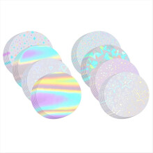200 pellicole per badge da 70 mm (2,76 pollici), 8 stili di glitter olografici