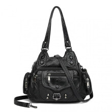 Women Casual Bag Fine Texture Vintage Fashion Washable Mother Handbag Shoulder Bags