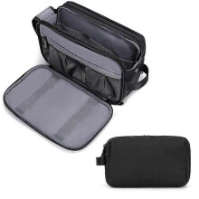 Toiletry bag for men, travel toiletry bag, cosmetic bag with double zip opening, large storage space, 5L