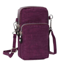 Purple redCute Cell Phone Purse Smartphone Wallet Bag for Women