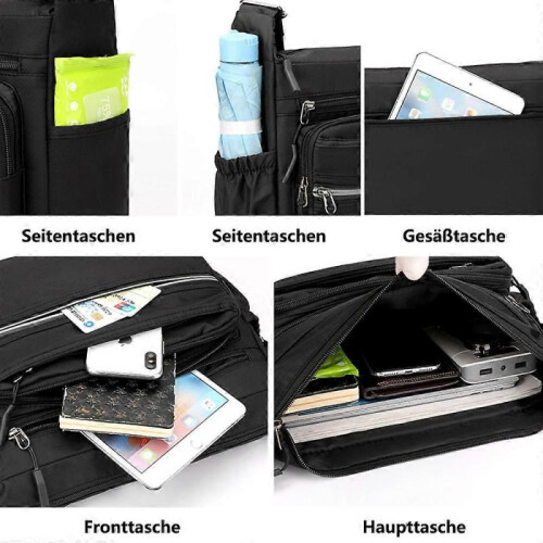 Shoulder Bag, Waterproof Nylon Shoulder Bag Multi Bag Messenger Bag 2