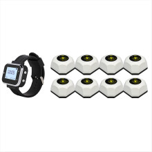 Sistem de pager cu 8 butoane de apel + 1 receptor cu ceas de mână pentru chelner, UE