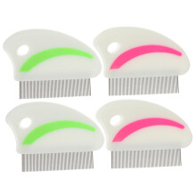 4pcs Stainless Steel Pet Flea Removal Comb for Dogs and Cats with Close Teeth Ergonomic Handle Portable Grooming Tool Red Green