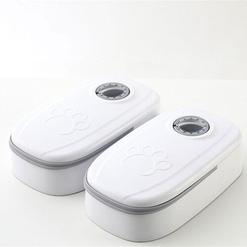 Automatic Pet Feeder for Small Pets, 350ml Programmable Timer, Gray Automatic Wet Food Dispenser 2