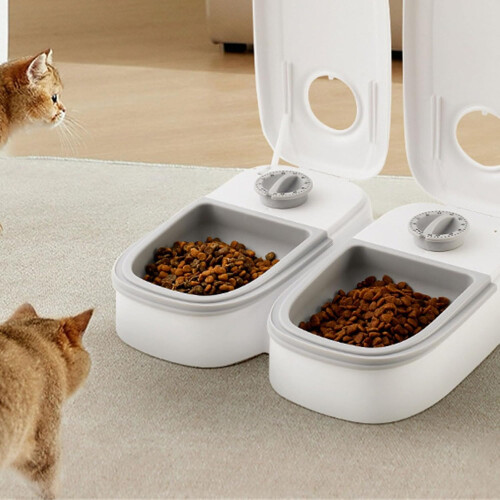 Automatic Pet Feeder for Small Pets, 350ml Programmable Timer, Gray Automatic Wet Food Dispenser 1