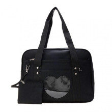 Handbag Portable Transparent Heart Pattern Large Capacity Nylon Material Soft Comfortable Shoulder Tote Bag for Shopping