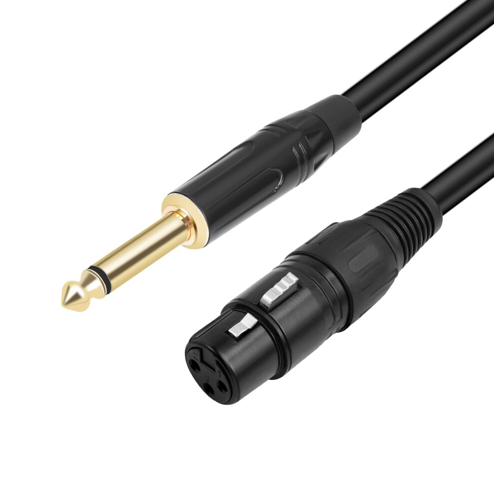 Flexible 1/4" Mono to 3 Pins Female Audio Cable 10M with Noise Reduction for Professional Sound Equipment-image-OPC-PKFVWWX-NEW