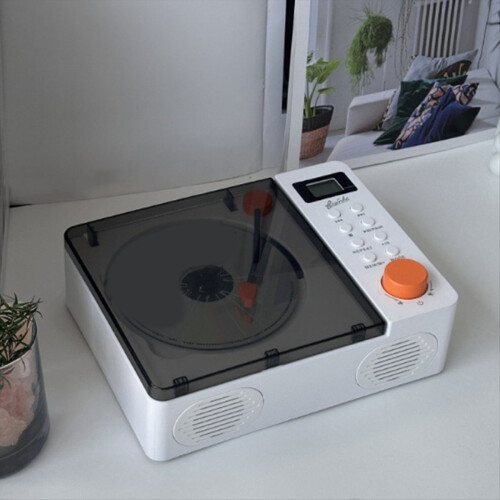 CD Player Boxe Retro cu Două Difuzoare Bluetooth 5.3 Alb 1