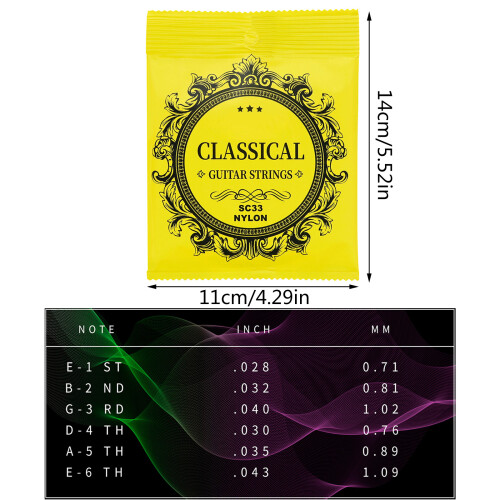 6Pcs .028-.043 Acoustics Guitar Nylon Strings Musical Instrument 1