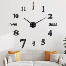 Wall Clock with 3D Visual Stickers DIY Wall Clocks Reusable Suitable for Decoration Gift Home, Restaurant, Office And Hotel
