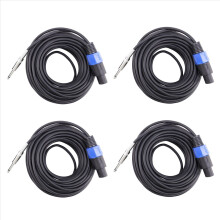 2 Pack 50 Ft Speakon to 1/4 Inch Male Speaker Cables with Twist Lock