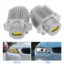 2 peças Angel Eyes CANbus 80W LED Farol Marcador Lâmpadas Brancas