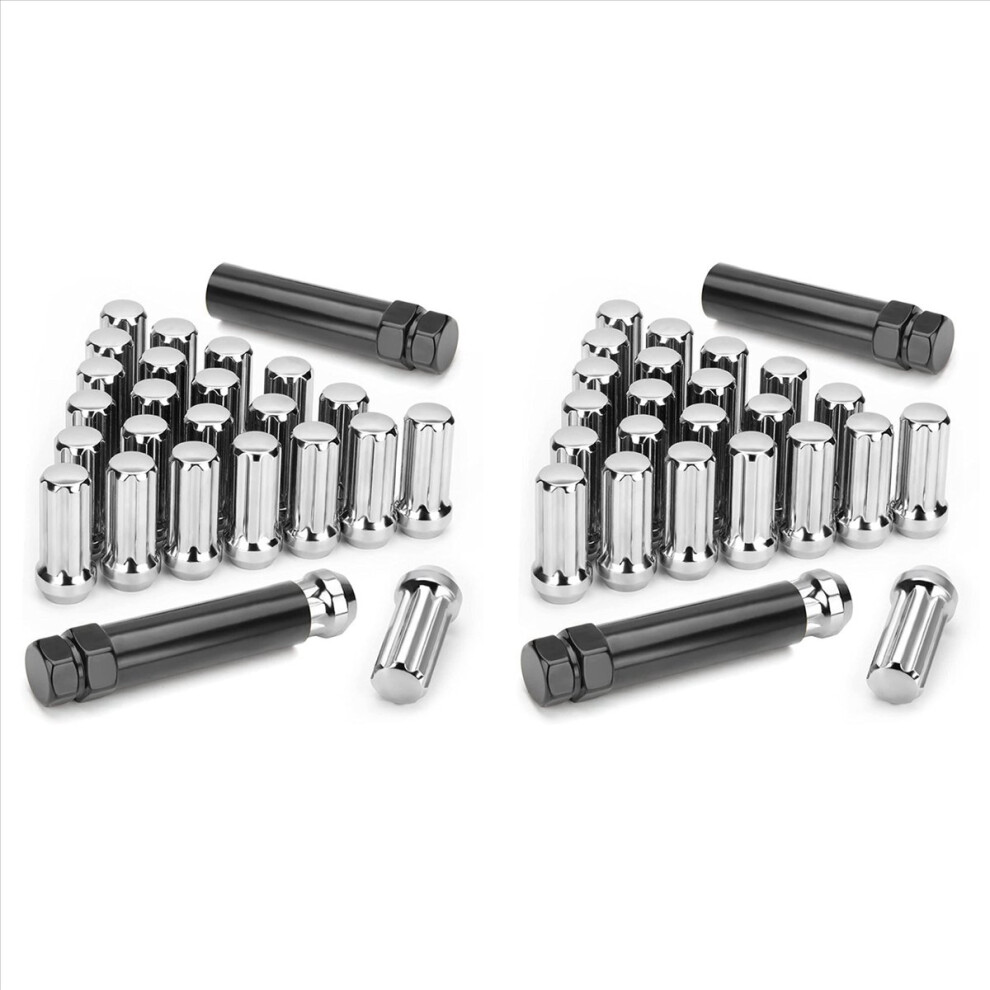 M14x1.5 Wheel Lug Nuts,24 Pieces 14Mmx1.5 7 Spline Nuts 4853158822521