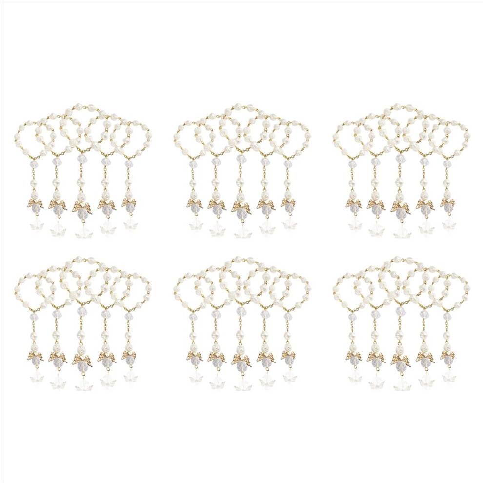 Markenlos 30 Pcs Baptism Rosary Acrylic Rosary Beads Mini Rosaries Angel