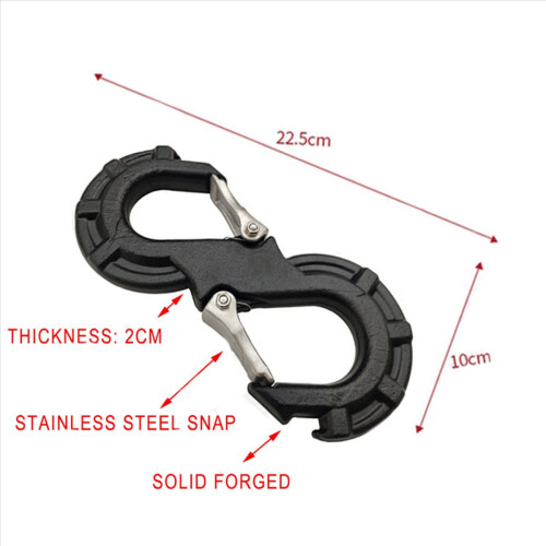 Black S-Shape Quick Rescue Shackle Trailer Winch Hook Recovery Kits 1