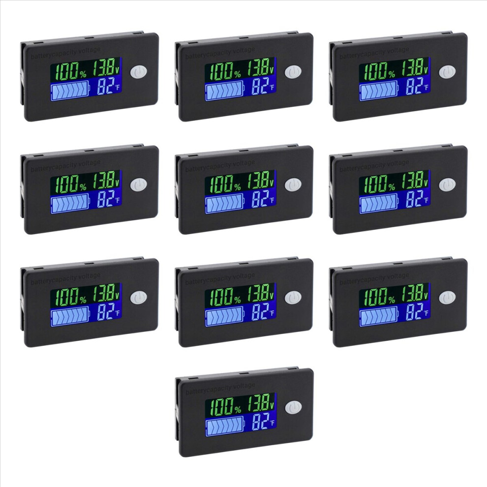 Battery Capacity Monitor,10-100V Battery Meter,12V 24V 48V Percentage 4853158888817