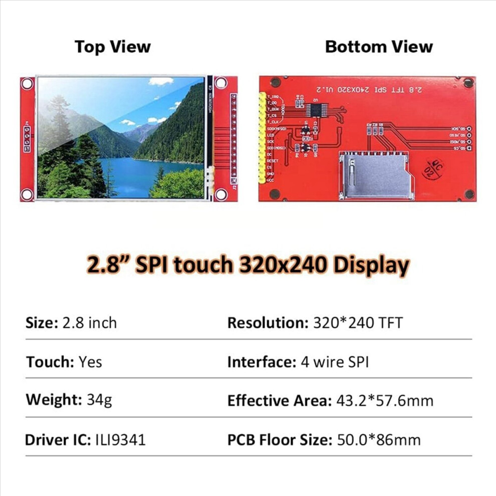 2.8 Inch 240X320 Spi Tft Lcd Display Module Spi Serial Port 4853158834494