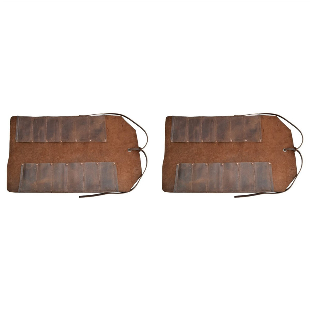 Leather Big Tool Roll Up Bag (12 Slots),Portable Carry On Pouch 4853158891237