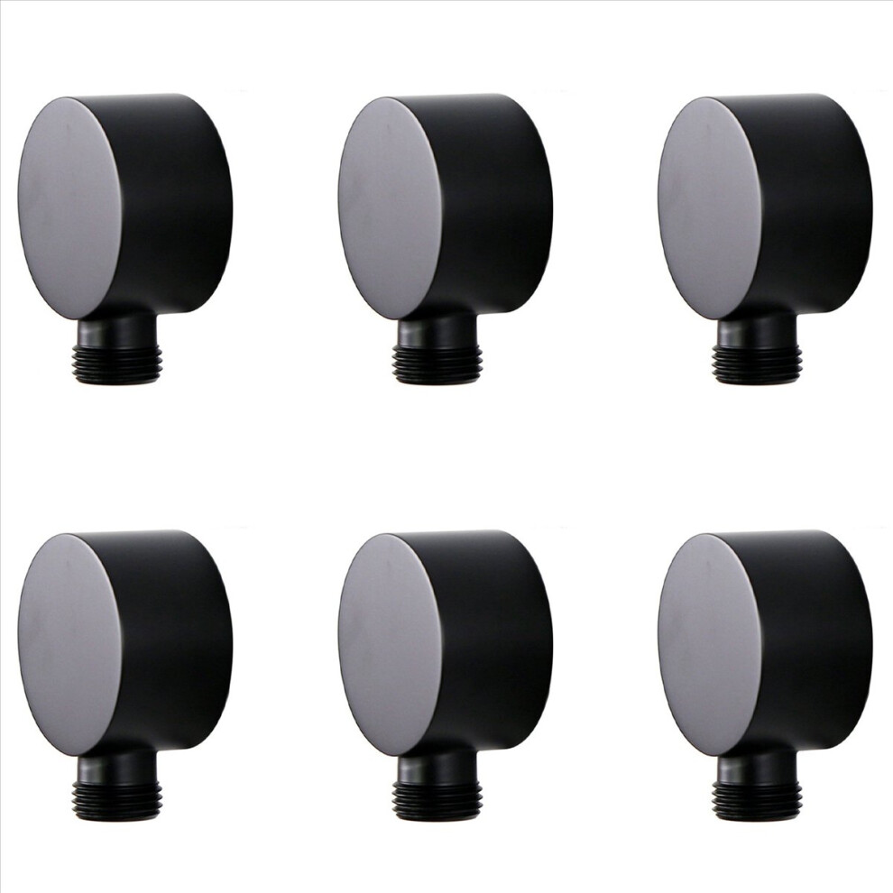 Wall Supply Elbow,Brass Round Wall Mount Shower Hose Connector-Black 4853158885182