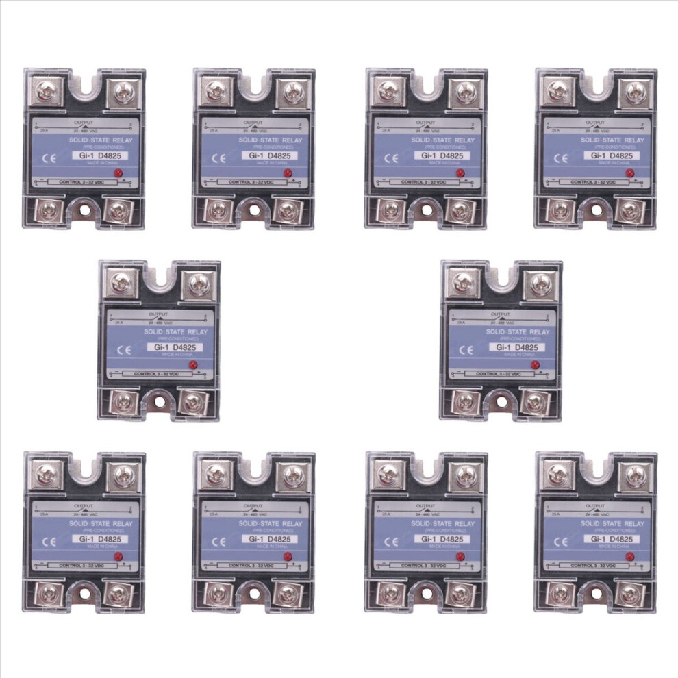Ssr 25A 3-32V Dc To 24-480V Ac Single Phase Solid State Relay 4853188012350