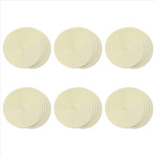 Round Braided Placemats Set of 6 Table Mats 15 Inch(Beige)