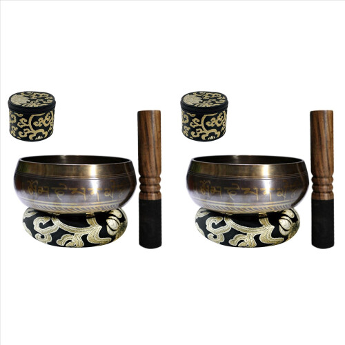 Conjunto de tigelas tibetanas com nova almofada de apoio de duas pontas