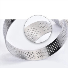 5Pcs Circular Tart Rings with Holes Stainless Steel Cake Mould 9cm