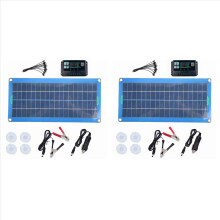 300W Solar Panel 12V 5V Dual USB Controller Battery Charger -100A