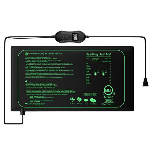 Tapete térmico para mudas de 50 W com termostato e plugue UE 1