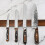Supporto magnetico per coltelli a parete con striscia di legno 6