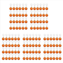 Pacote com 24 chaveiros de basquete, mini chaveiros de bola antiestresse de basquete