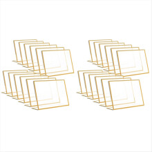 Suporte de placa de acrílico com moldura dourada, 12 peças, 4 x 6 polegadas, horizontal