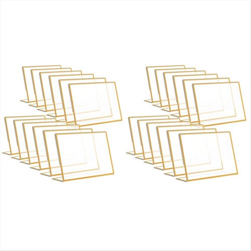 Suporte de placa de acrílico com moldura dourada, 12 peças, 4 x 6 polegadas, horizontal