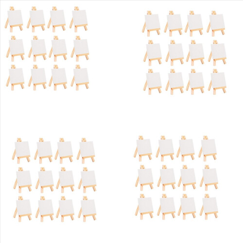 Conjunto de mini cavalete para artistas com 12 peças + mini tela de 3 polegadas x 3 polegadas para pintura