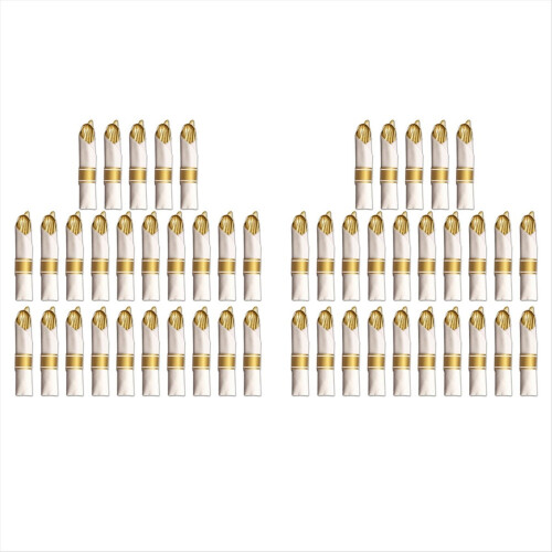 25 voorgerolde gouden plastic besteksets