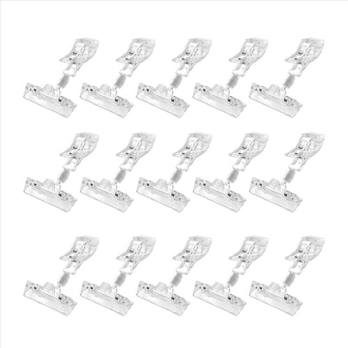 25 Pack Plastic Merchandise Sign Clip Price Display Holders,Clear 2