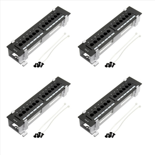 Κιτ εργαλείων δικτύου 12 θυρών CAT6 Patch Panel RJ45 με βάση τοίχου