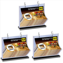 Suporte de menu de mesa dobrável A4, suporte de cartão de mesa com várias páginas, estrutura