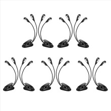 2 luces LED para atril con clip para lectura, brazo doble
