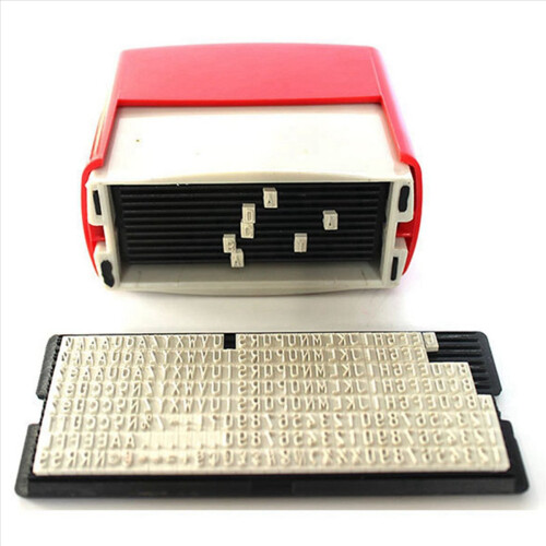 Self Inking Stamp Set Custom Personalised DIY with Tweezers Kit Red 2