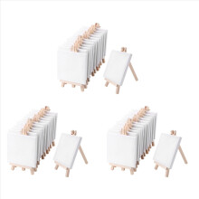10,2 x 10,2 cm Mini-Leinwand und 8 x 16 cm Mini-Staffelei aus Holz, 12er-Set