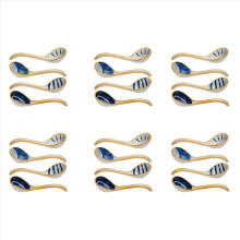 Ceramics Long Handle Soup Spoons for Pho Ramen Noodles Wonton Rice