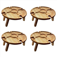 Opvouwbare draagbare picknicktafel, houten wijnpicknicktafel voor buiten, klein