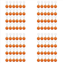Pacote com 24 chaveiros de basquete, mini chaveiros de bola antiestresse de basquete