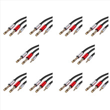 3.5mm to Dual 6.5mm Adapter Jack Audio Cable for Guitar Mixer Bass