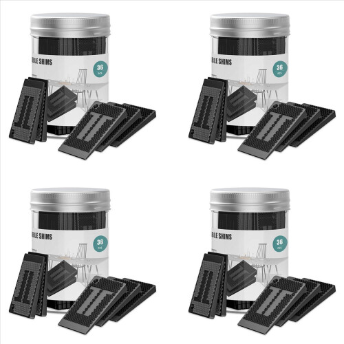 Plastic Shims for Leveling - 36 Piece Jar, Strong and