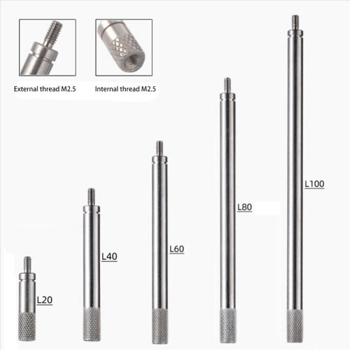 5Pcs Dial Digital Indicator HSS Dial Rod Extension Stem Rod Set 2